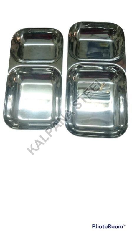 Stainless Steel 2 In 1 Compartment Dinner Plate
