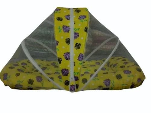 Printed Yelllow Rectangular Micro Otton Cloth Baby Bed Mosquito Net, Size : Large