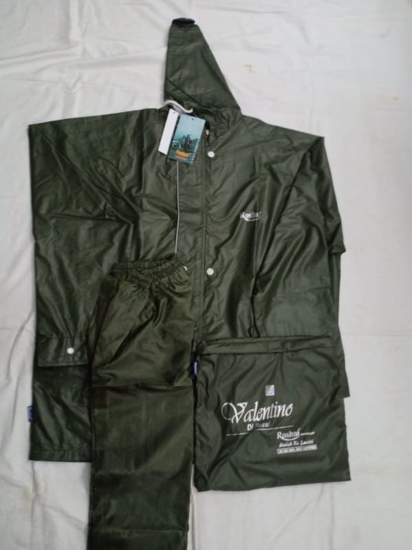 Black Nylon Rain Coat