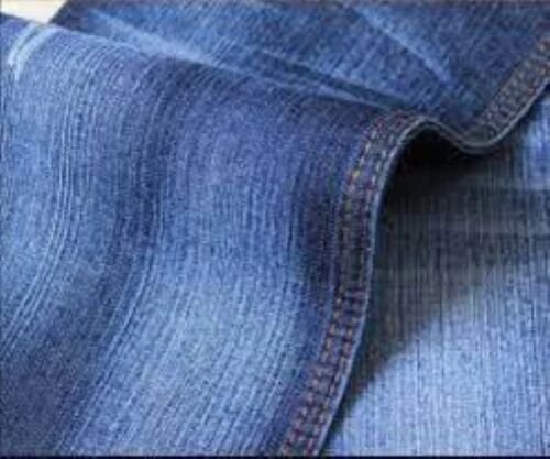 Blue Plain Cotton Denim Jeans Fabric